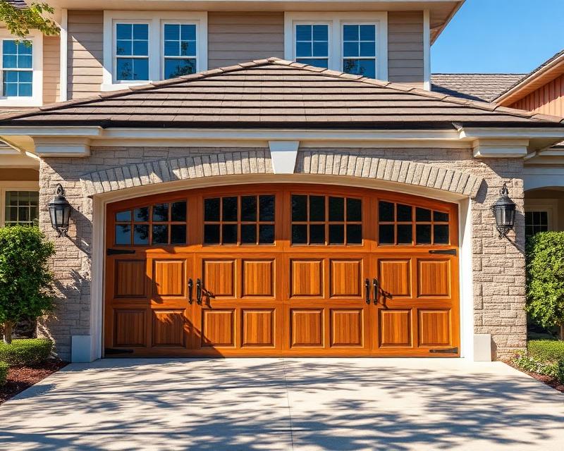 Beautiful carriage-style garage door installation by Old Fort Garage Doors